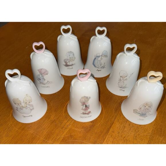 Vintage Lot Monthly Bells Porcelain Precious Moments Enesco READ for Details - Picture 1 of 16